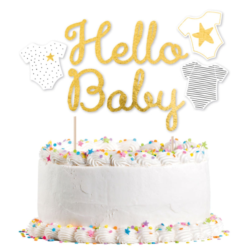 "Hello Baby" Cake Topper Gold | Schriftzug