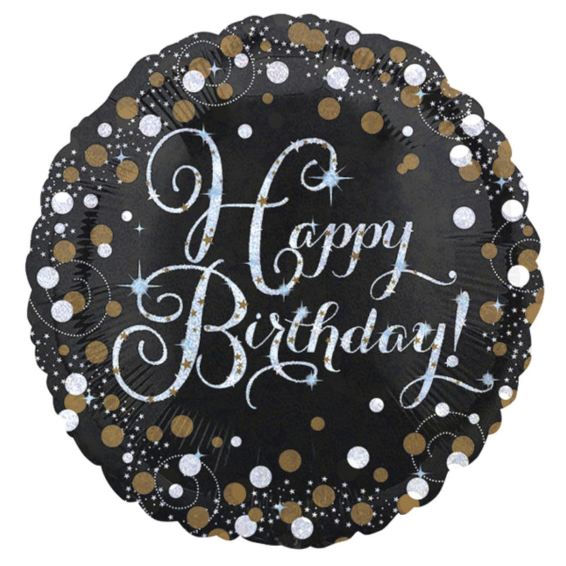 ABC18 Folienballon "Sparkling Gold" | Ø43cm Happy Birthday