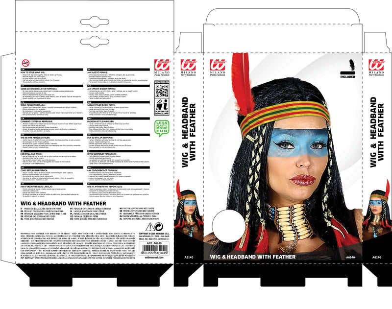 Perücke Indianerin Cheyenne für Damen | Schwarz