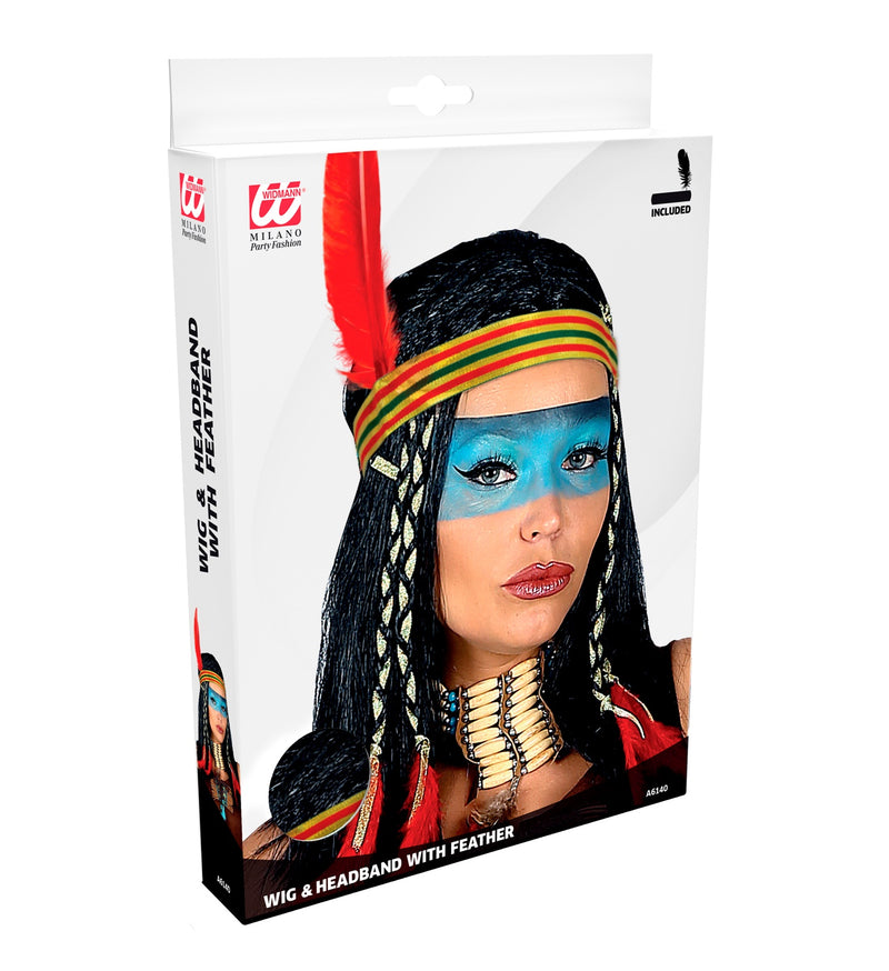 Perücke Indianerin Cheyenne für Damen | Schwarz