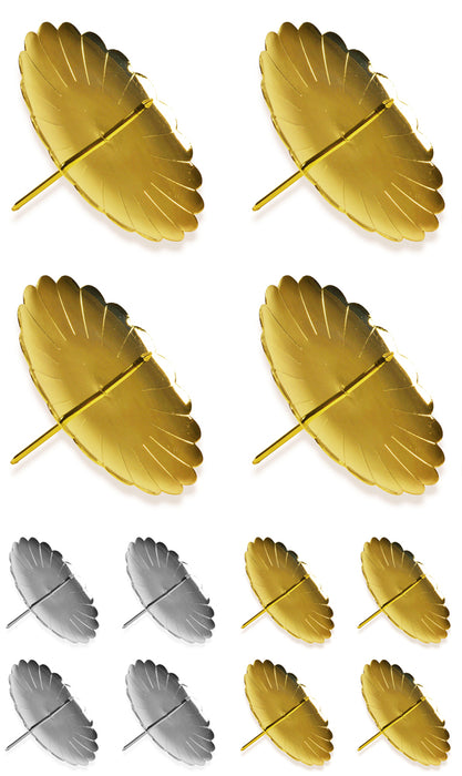 Adventskerzenhalter für Adventskranz und Gesteck | 4 Stück Ø 75mm - Gold Silber