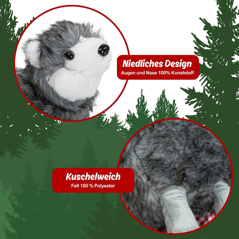 Kuschelige Wolf Handtasche | 30x40x13cm - Grau