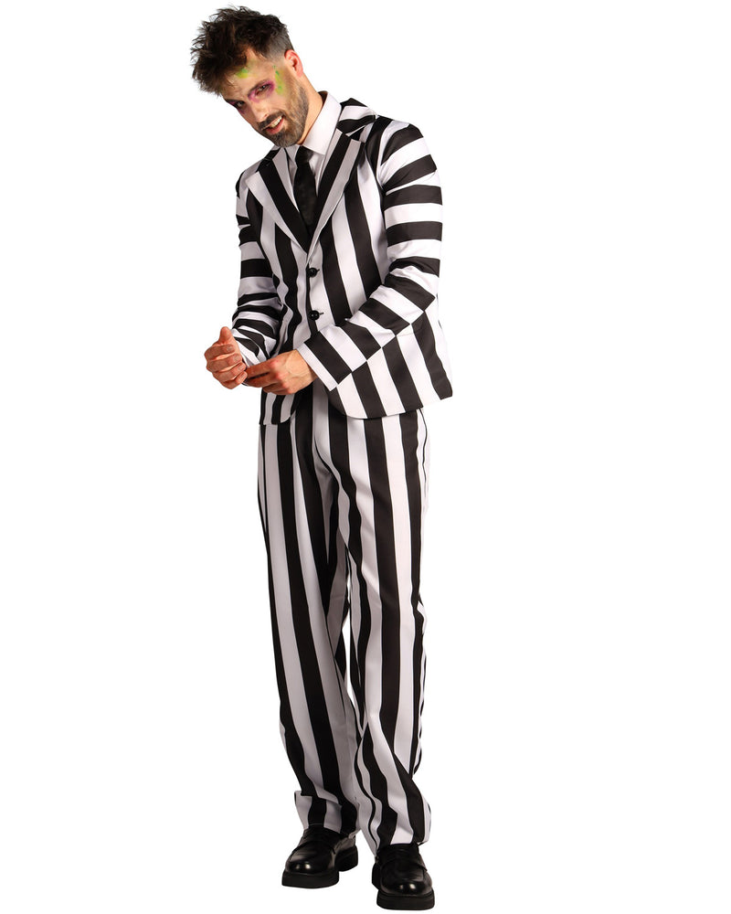 Poltergeist "Betelgeuse" Kostüm für Herren | Anzug Schwarz Weiß