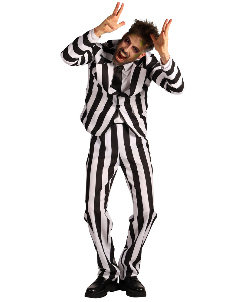 Poltergeist "Betelgeuse" Kostüm für Herren | Anzug Schwarz Weiß