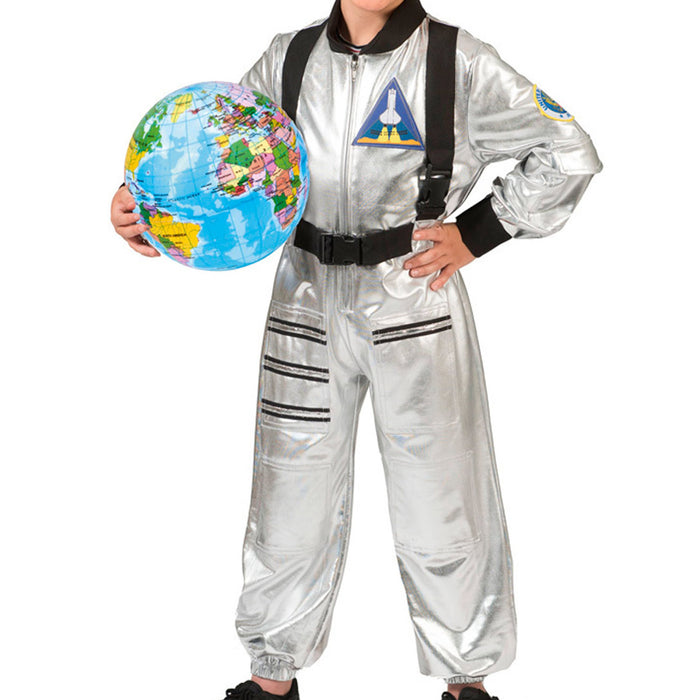 Astronauten Kostüm "Tobias" für Kinder | Silber Metallic
