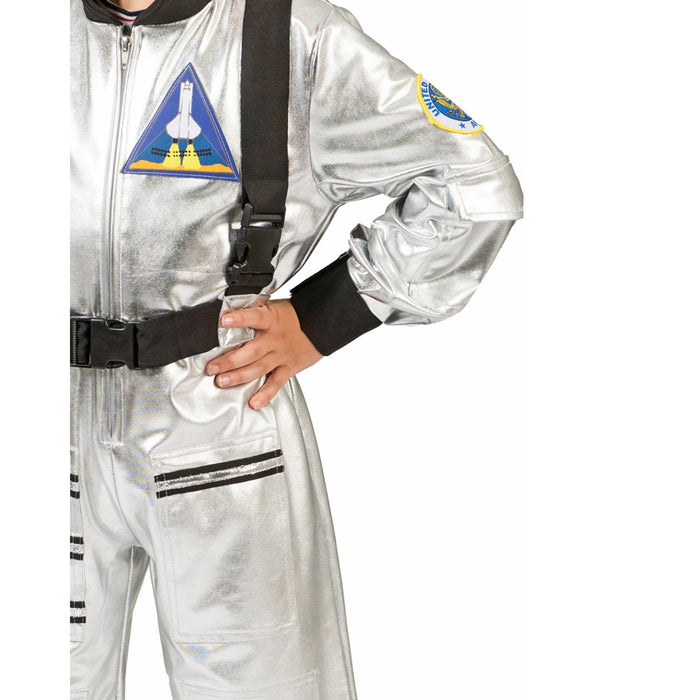 Astronauten Kostüm "Tobias" für Kinder | Silber Metallic