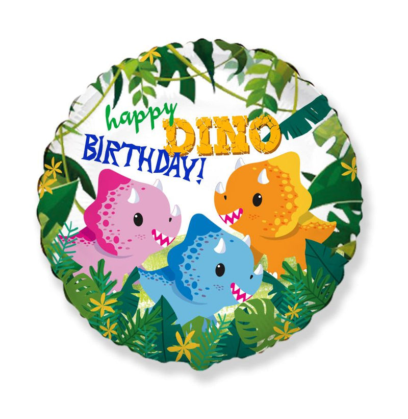 18" Folienballon Lose "Happy Dino" | Ø 45cm