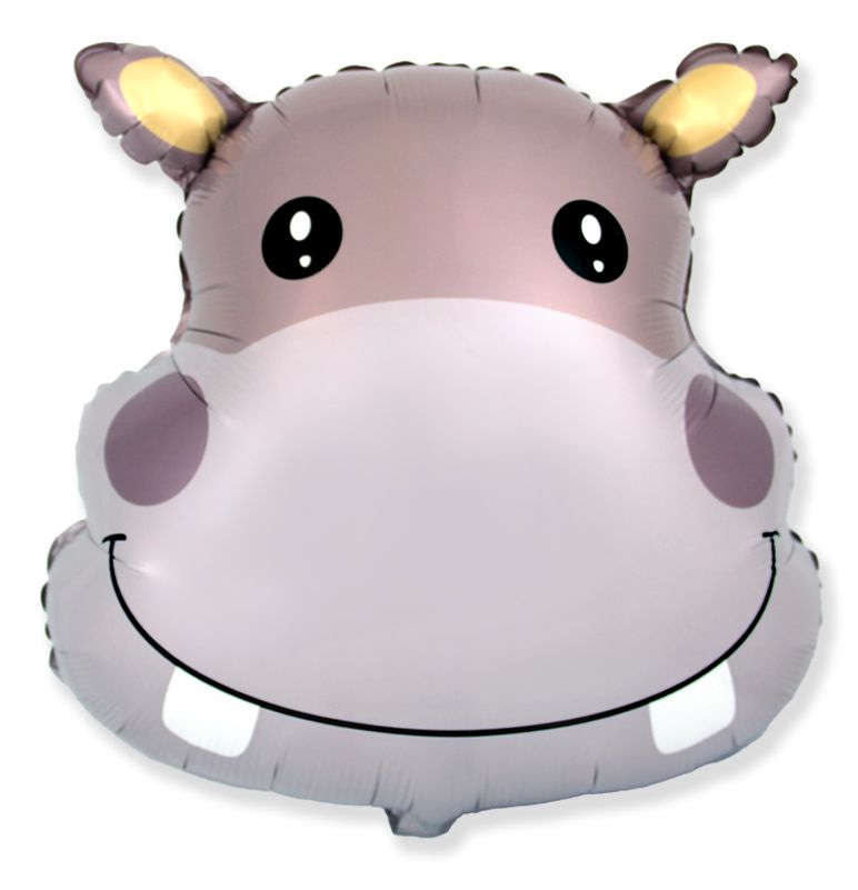 Shape Folienballon Hippo Kopf | 56 x 56 cm