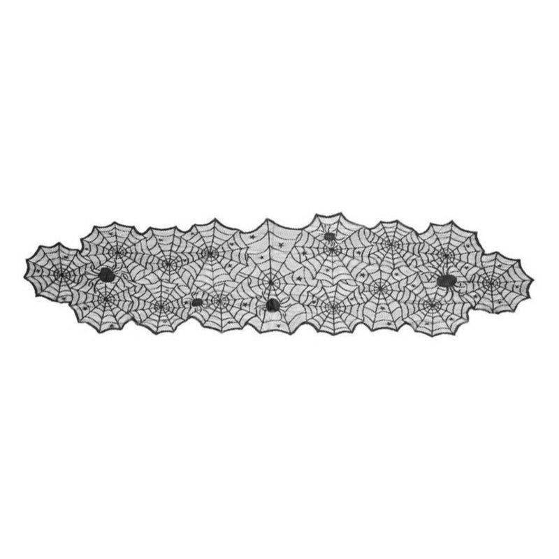 Tischläufer "Spinnennetz" 185x45 cm | Schwarz