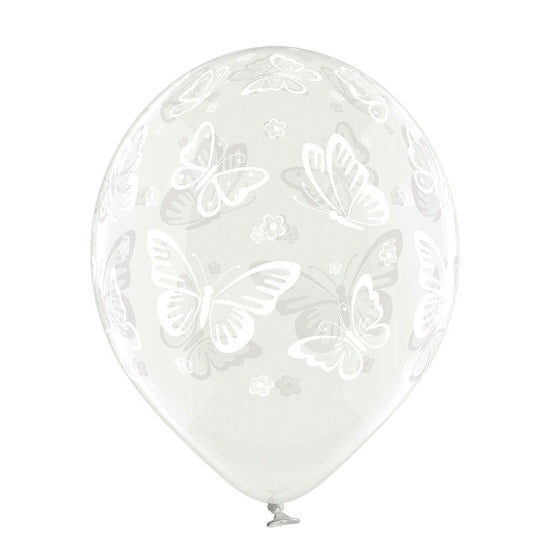 Luftballon Ø30cm "Schmetterlinge" | 6 Stk. - Clear