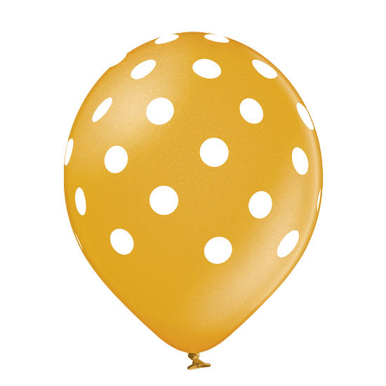 Luftballon Ø30cm "Polka Dots Girl" Metallic | 6 Stk.