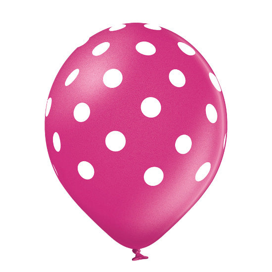 Luftballon Ø30cm "Polka Dots Girl" Metallic | 6 Stk.