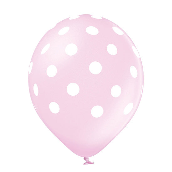 Luftballon Ø30cm "Polka Dots Girl" Metallic | 6 Stk.