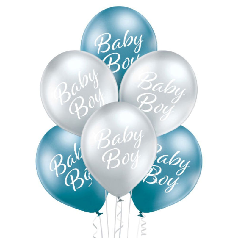 Luftballon Ø30cm Baby Boy | 6 Stück Babyparty Dekoration für Jungs
