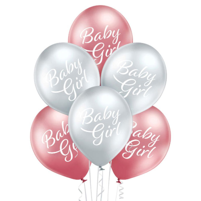 Luftballon Ø30cm Baby Girl | 6 Stück Babyparty Dekoration für Mädchen