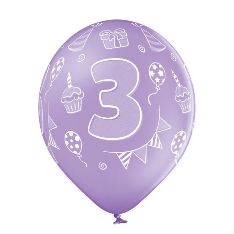 Luftballon Ø30cm Geburtstag #3 | 6 Stk. Bunt