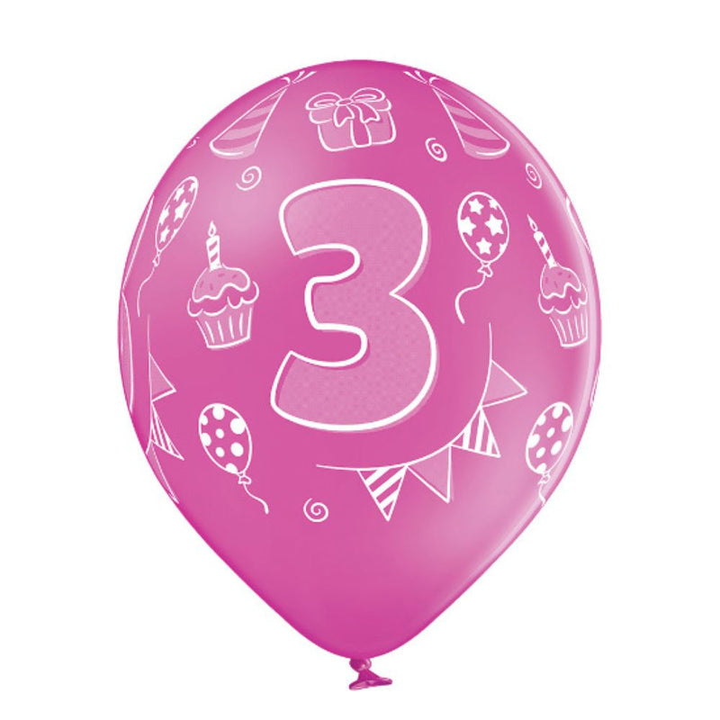 Luftballon Ø30cm Geburtstag #3 | 6 Stk. Bunt