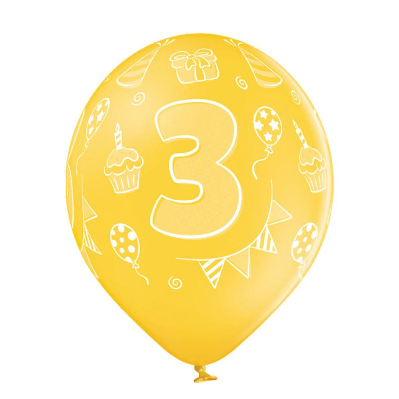 Luftballon Ø30cm Geburtstag #3 | 6 Stk. Bunt