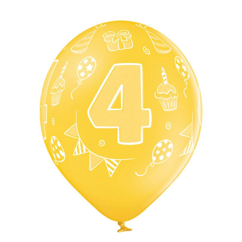 Luftballon Ø30cm Geburtstag #4 | 6 Stk. Bunt