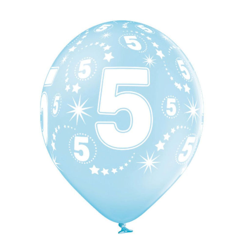 Luftballon Ø30cm Geburtstag #5 | 6 Stk. Bunt