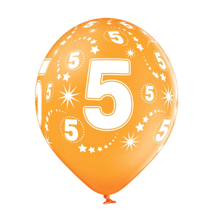 Luftballon Ø30cm Geburtstag #5 | 6 Stk. Bunt