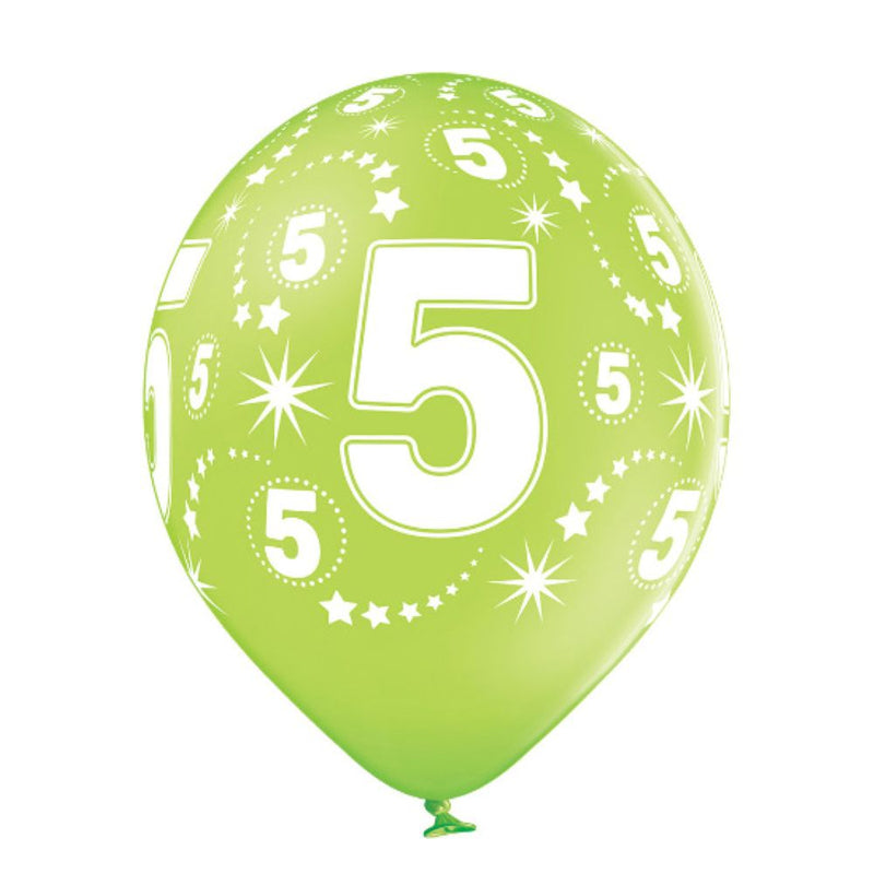 Luftballon Ø30cm Geburtstag #5 | 6 Stk. Bunt