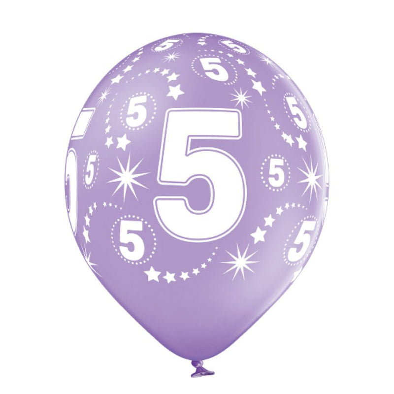 Luftballon Ø30cm Geburtstag #5 | 6 Stk. Bunt