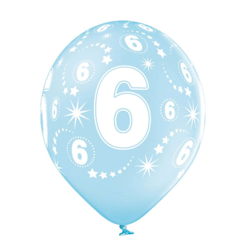 Luftballon Ø30cm Geburtstag #6 | 6 Stk. Bunt