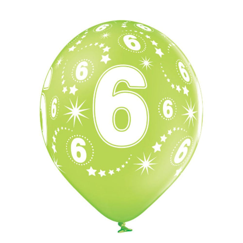 Luftballon Ø30cm Geburtstag #6 | 6 Stk. Bunt