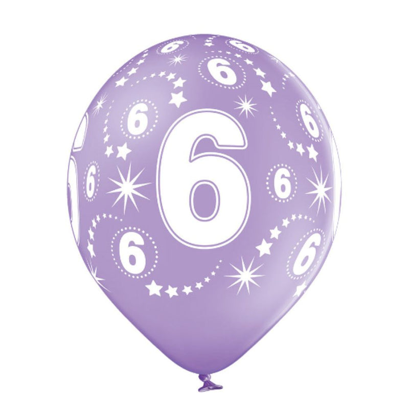 Luftballon Ø30cm Geburtstag #6 | 6 Stk. Bunt