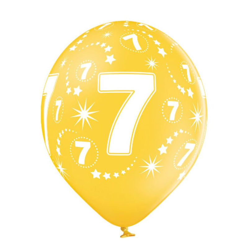 Luftballon Ø30cm Geburtstag #7 | 6 Stk. Bunt