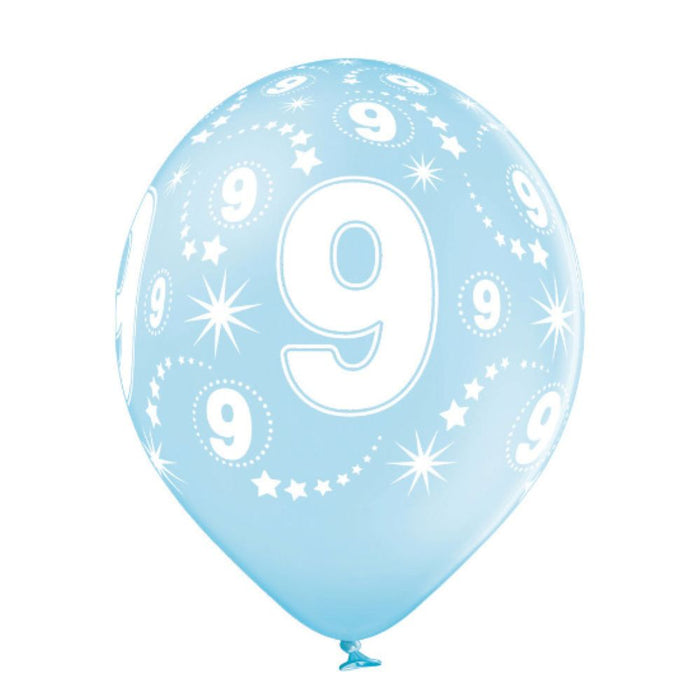 Luftballon Ø30cm Geburtstag #9 | 6 Stk. Bunt