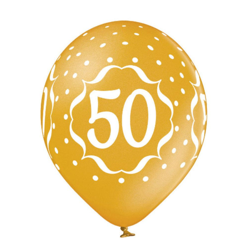 Luftballon Ø30cm Goldene Hochzeit #50 | 6 Stk.