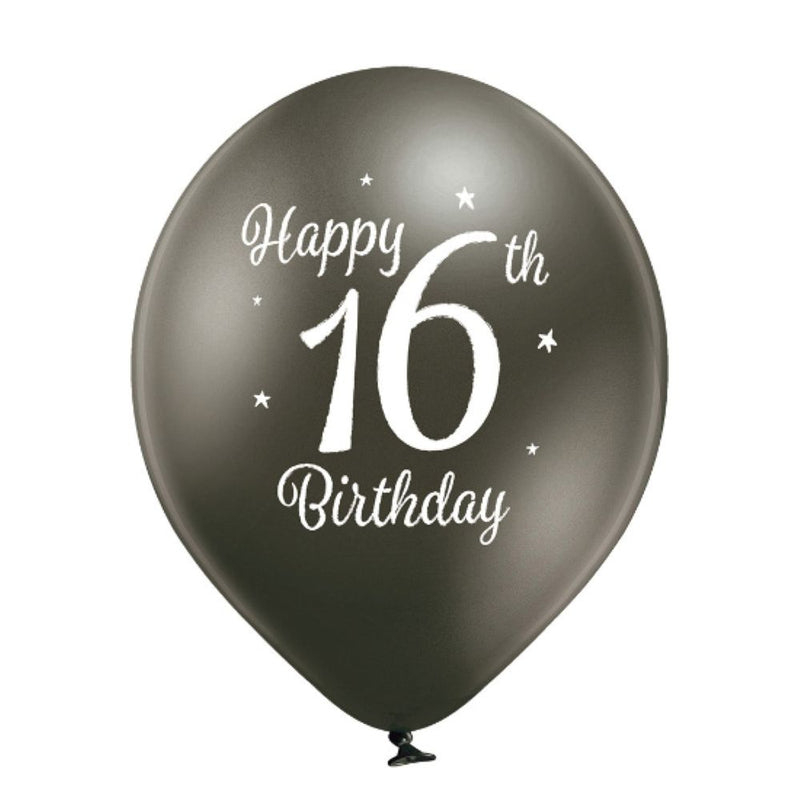 Luftballon Ø30cm Happy 16th Birthday | 6 Stk.