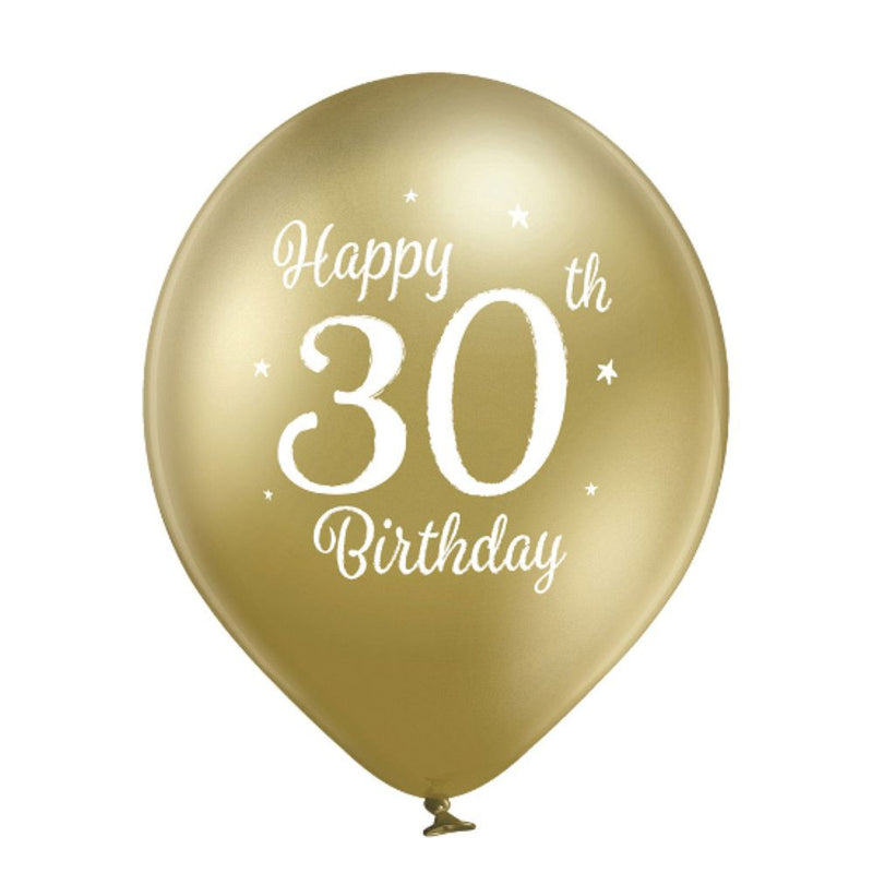 Luftballon Ø30cm Happy 30th Birthday | 6 Stk.