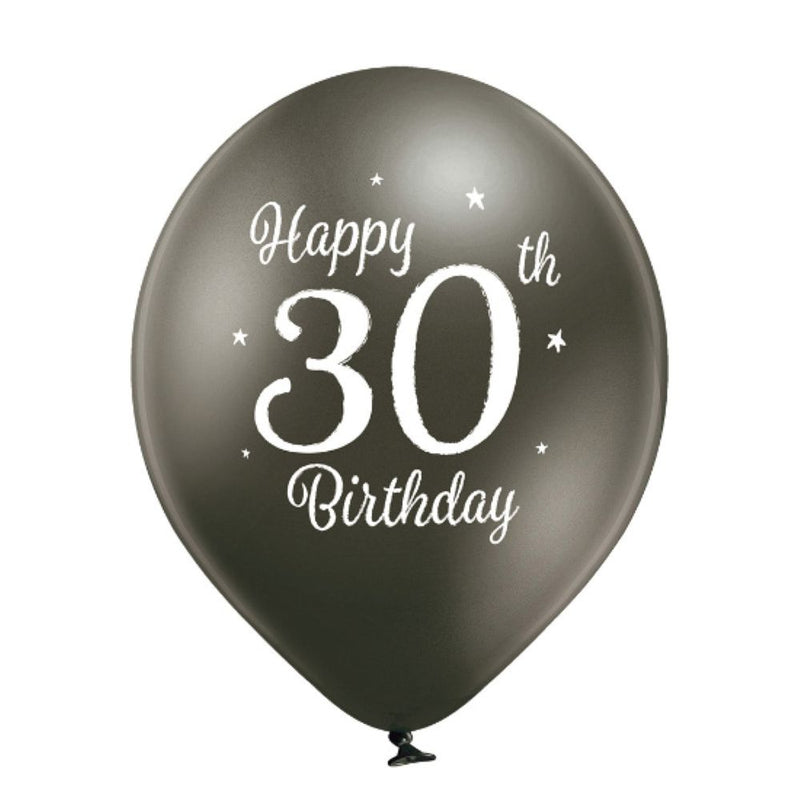 Luftballon Ø30cm Happy 30th Birthday | 6 Stk.