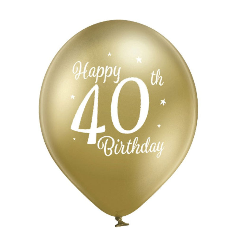 Luftballon Ø30cm Happy 40th Birthday | 6 Stk.