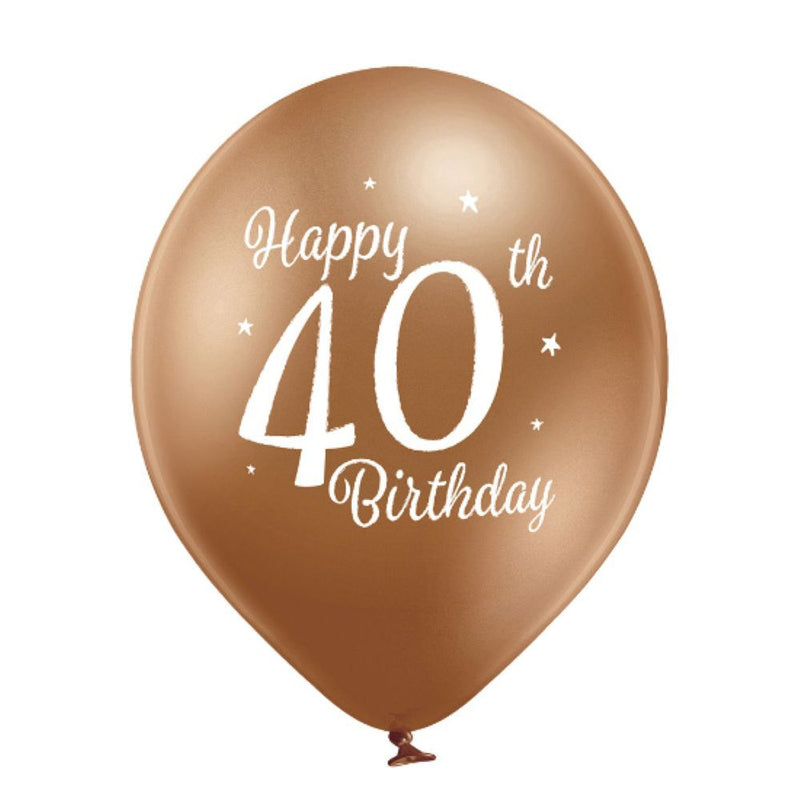 Luftballon Ø30cm Happy 40th Birthday | 6 Stk.