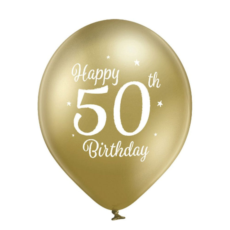 Luftballon Ø30cm Happy 50th Birthday | 6 Stk.