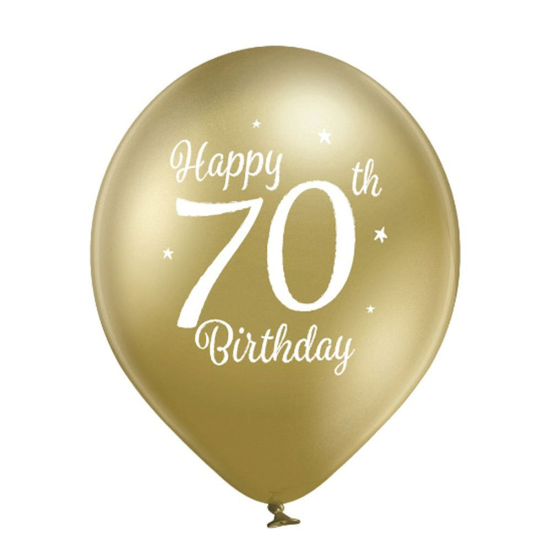 Luftballon Ø30cm Happy 70th Birthday | 6 Stk.