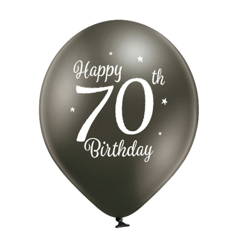 Luftballon Ø30cm Happy 70th Birthday | 6 Stk.
