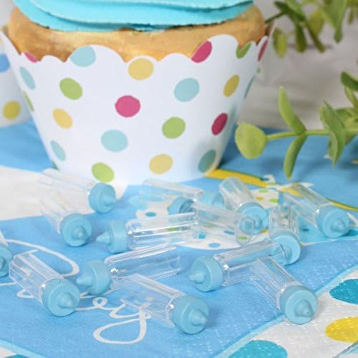 Favours Babyflasche Mini blau 24 Stück Babyparty Dekoration für Jungs