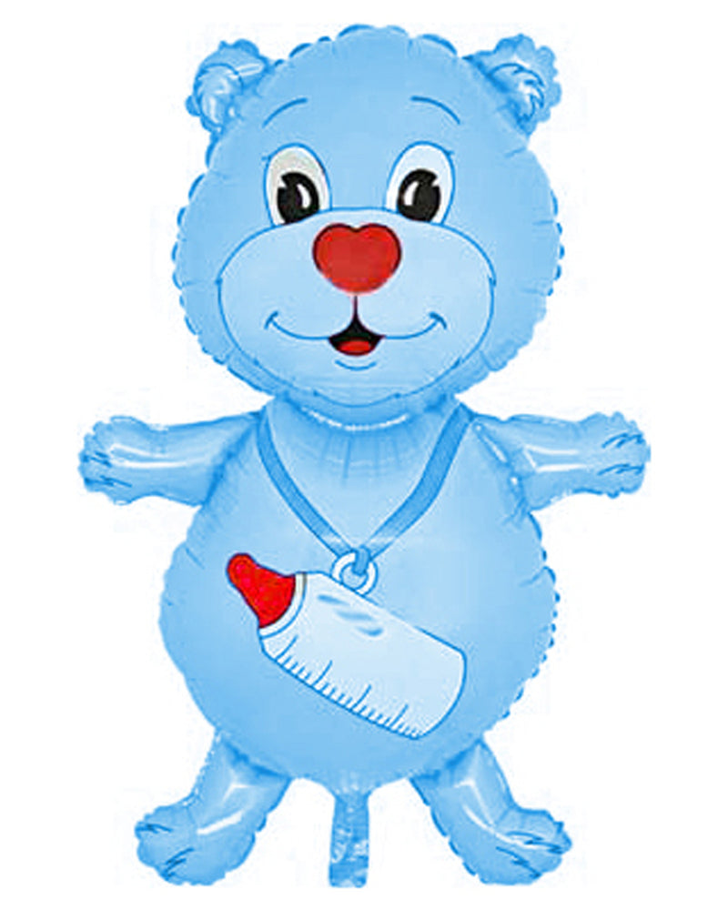 31" Folienballon Lose - Bärchen mit Babyflasche II - Blau MS 100 | HFE