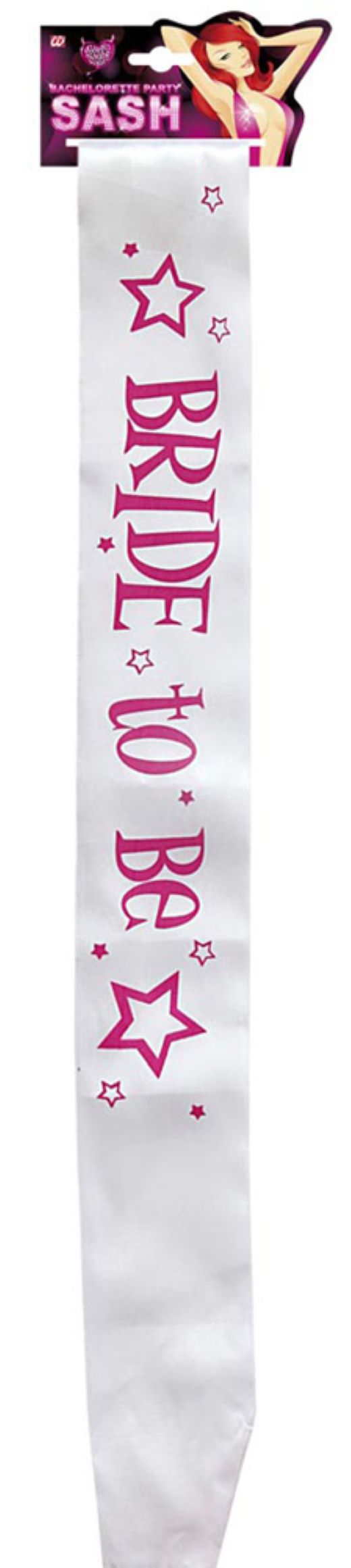 JGA Brautparty Accessoires - "Bride to Be" Schärpe Hochzeit - Weiß Rosa