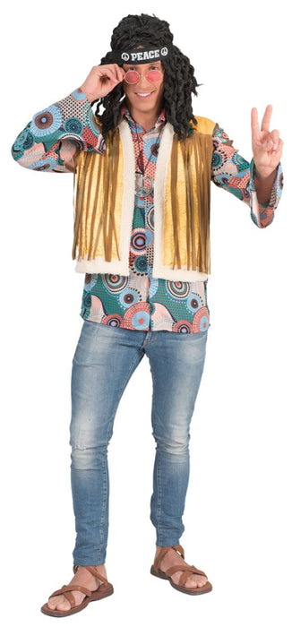 Retro Hippie Kostüm Brian mit Fransen für Herren