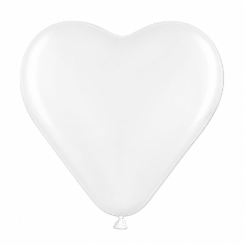 Latexballon Herz 44 cm Weiß #001 | 25 Stück