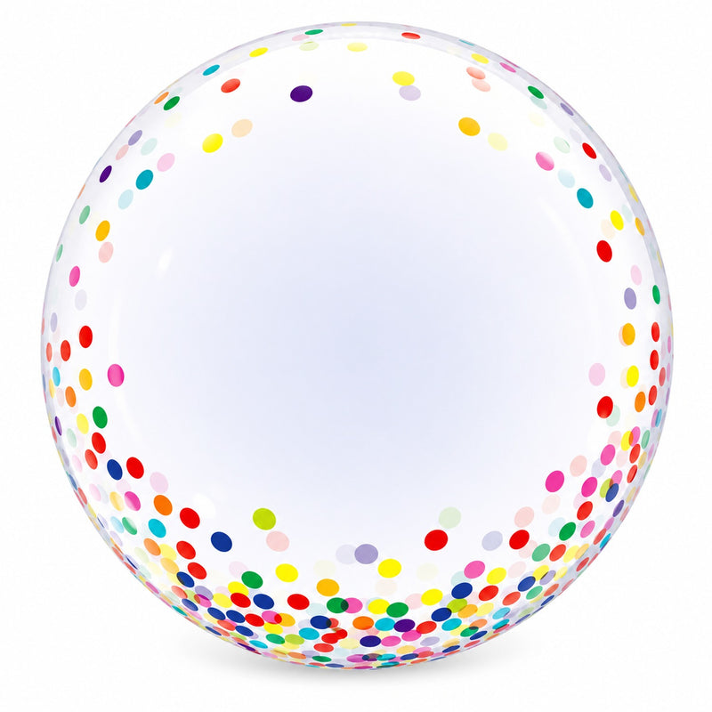 Bubble Ballon Ø 61 cm 24" | 1 Stk. Transparent Colorful Confetti Dots