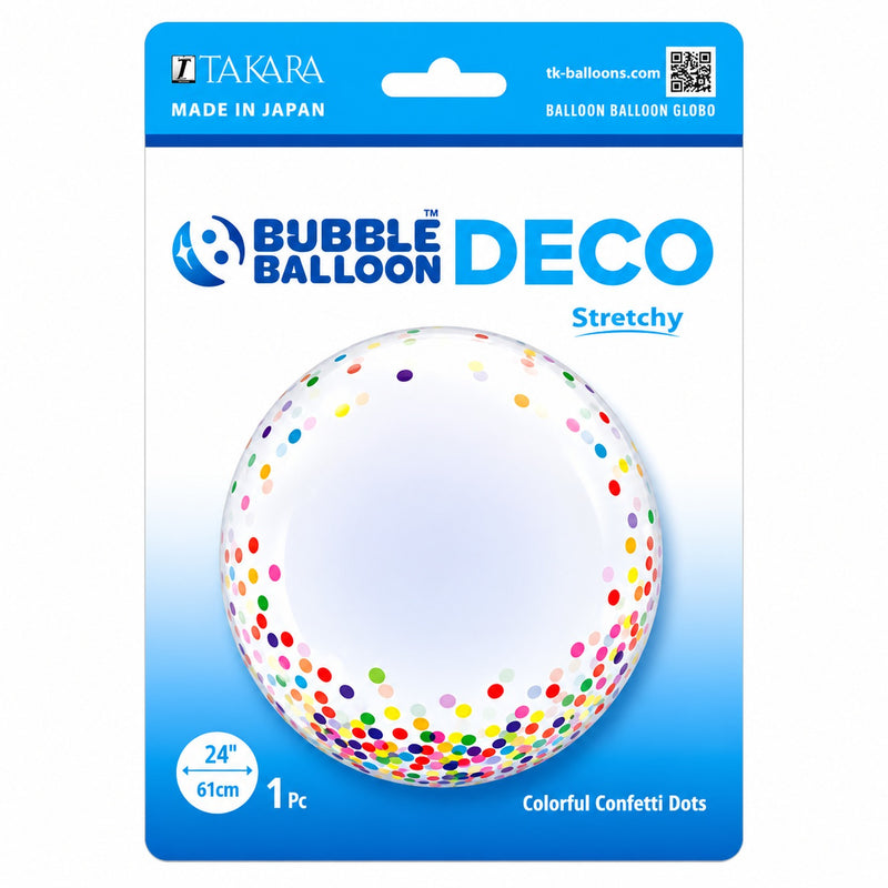 Bubble Ballon Ø 61 cm 24" | 1 Stk. Transparent Colorful Confetti Dots