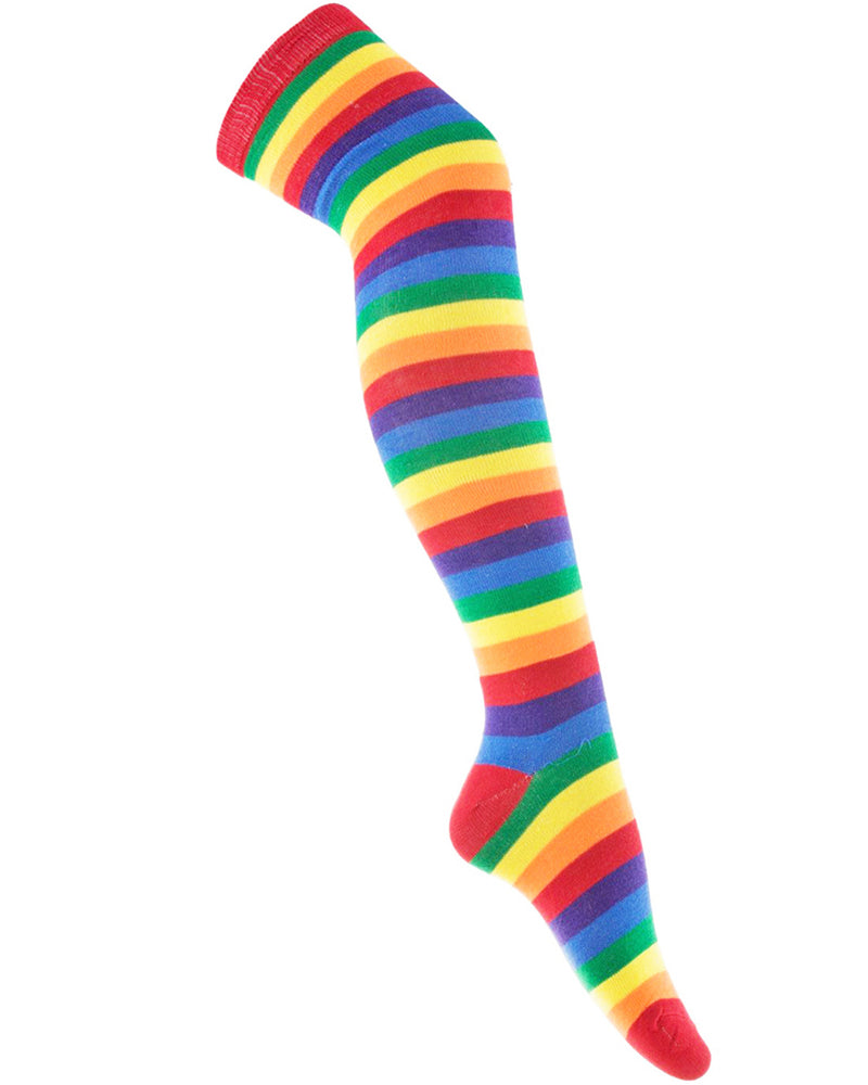 Overknees Ringelstrümpfe zum Clown Kostüm | Bunt