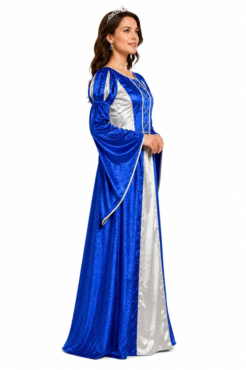 Burgfräulein Kostüm "Prinzessin Helena" für Damen | Blau Silber